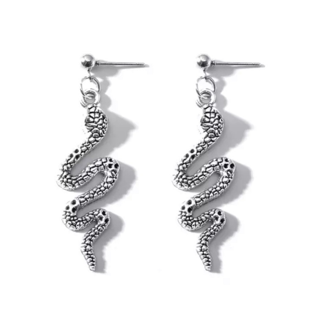 NEW Silver Vintage Snake Dangle Drop Earrings